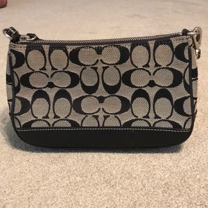 Coach grey and black clutch